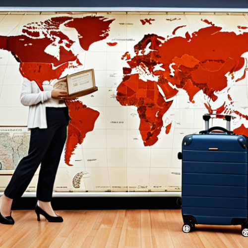 Home 6 International Recognition Journey**
A determined counselor with a diploma in hand stands before a world map. Suitcase at their side. The scene blends feelings of hope with some challenges ahead. Focus on the potential for international career growth.
**