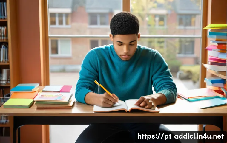 중독상담사 시험 난이도와 합격률 - **Prompt 1: The Scholar of Hope**
"A determined and focused young adult, around 25-30 years old,...