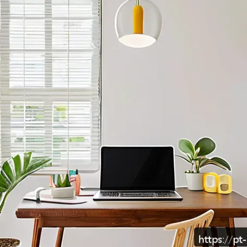 Home 17 중독상담사 수험생을 위한 공부 계획 - A serene, well-organized study nook in a modern Brazilian apartment, featuring a tidy wooden desk wi...